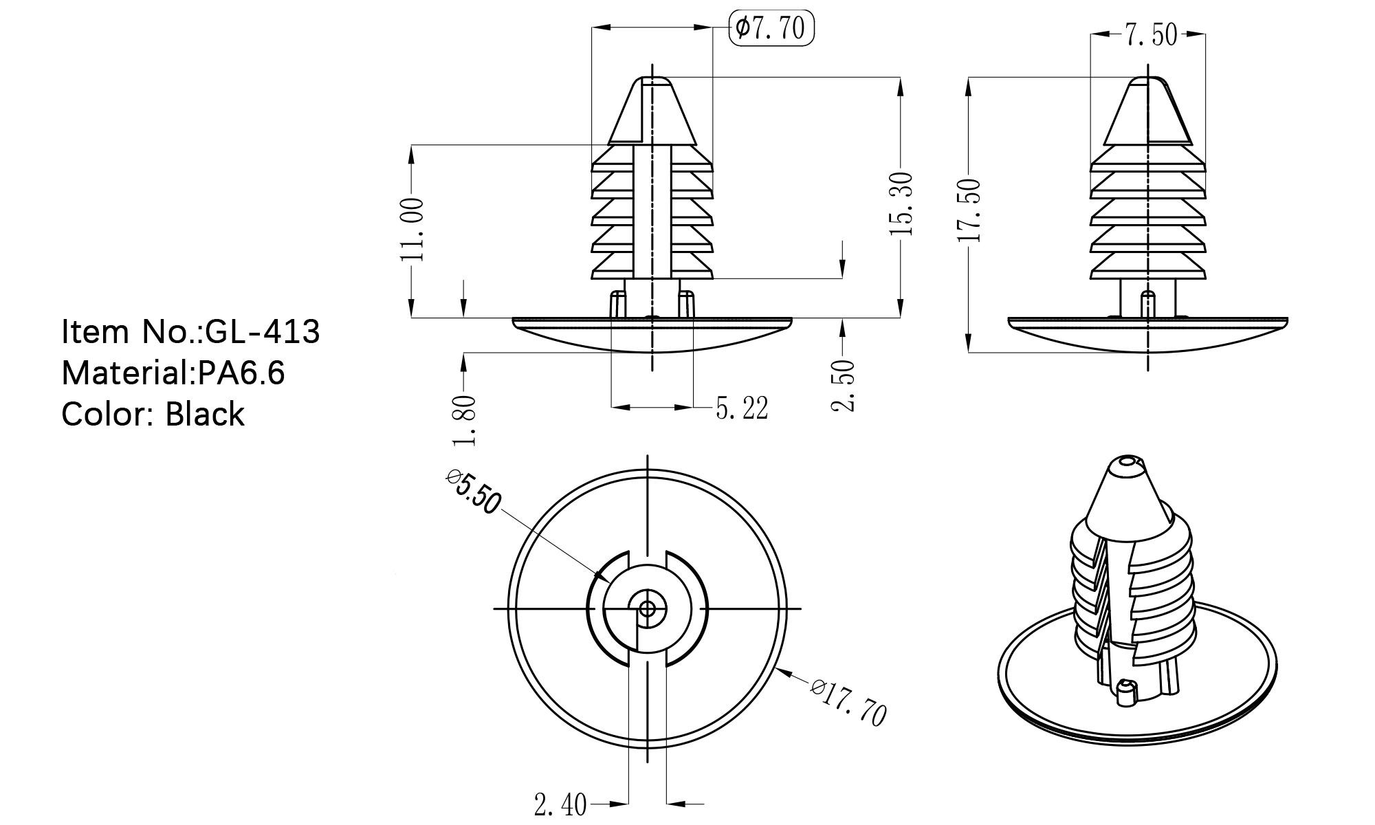 Pine Tree Rivet GL-413